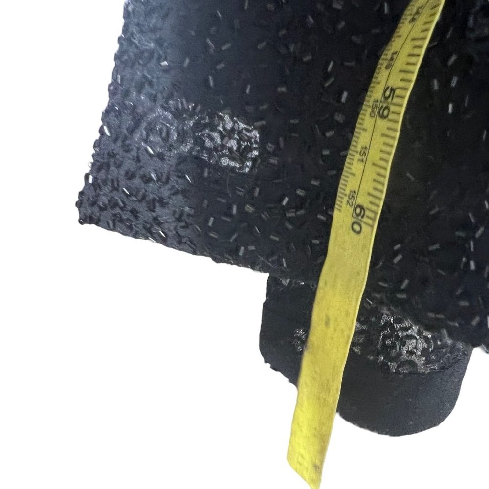 Vintage 90s Black Beaded High Neck Sleeveless Halter Open Back Full Length Dress - Picture 9 of 13